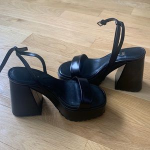 Black chunky Zara high heels